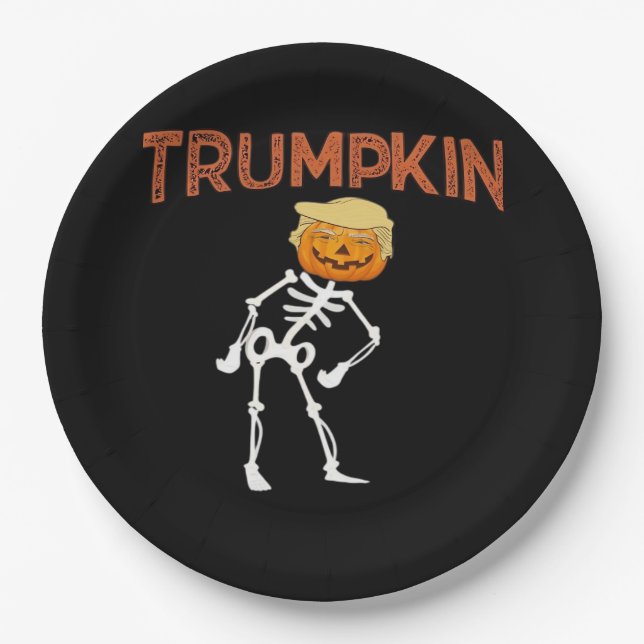 Trumpkin Halloween Funny Classic Paper Plate (Front)
