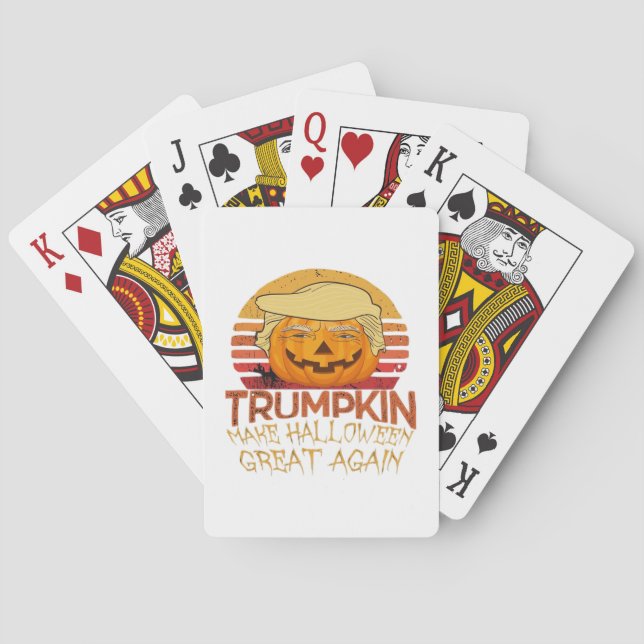 Trumpkin Halloween Funny Classic Playing Cards (Back)