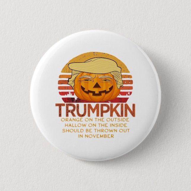 Trumpkin Halloween Funny Classic – Political Pumpk 6 Cm Round Badge (Front)