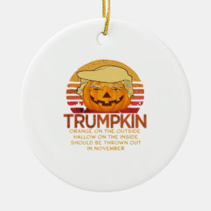 Trumpkin Halloween Funny Classic – Political Pumpk Ceramic Tree Decoration