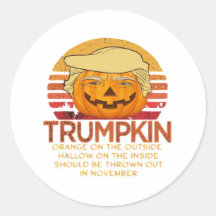 Trumpkin Halloween Funny Classic – Political Pumpk Classic Round Sticker