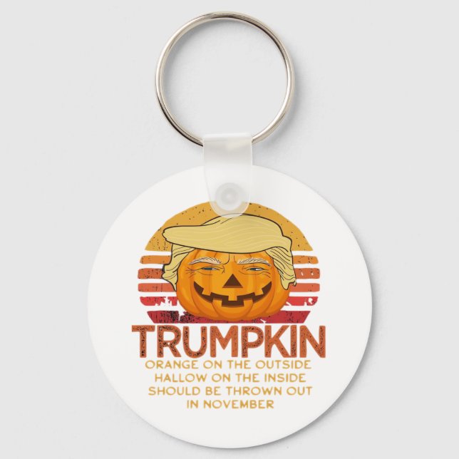 Trumpkin Halloween Funny Classic – Political Pumpk Key Ring (Front)