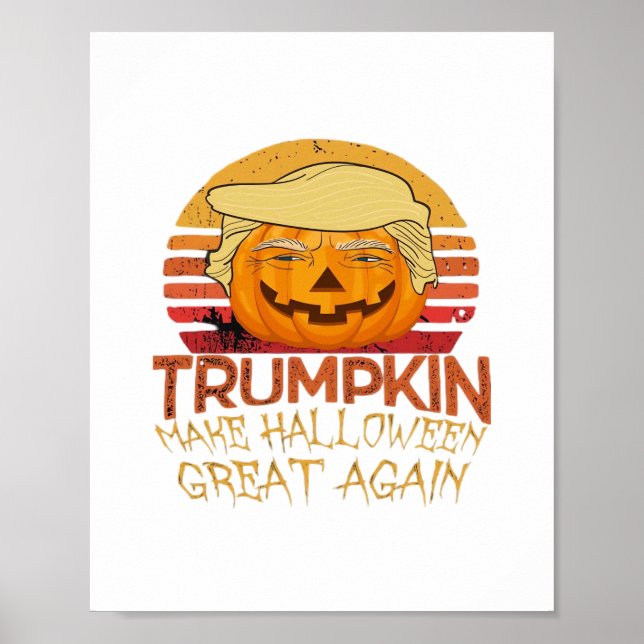 Trumpkin Halloween Funny Classic Poster (Front)