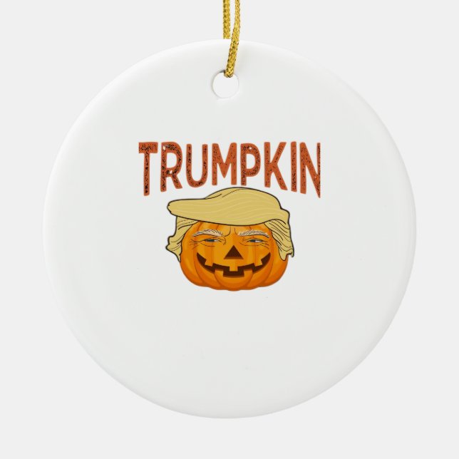 Trumpkin Halloween Funny Classic – Sloth Mask Desi Ceramic Tree Decoration (Front)