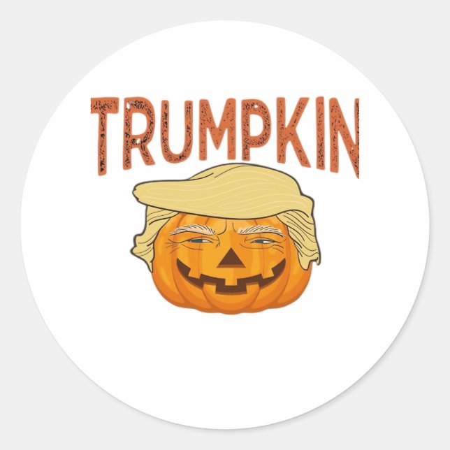 Trumpkin Halloween Funny Classic – Sloth Mask Desi Classic Round Sticker (Front)