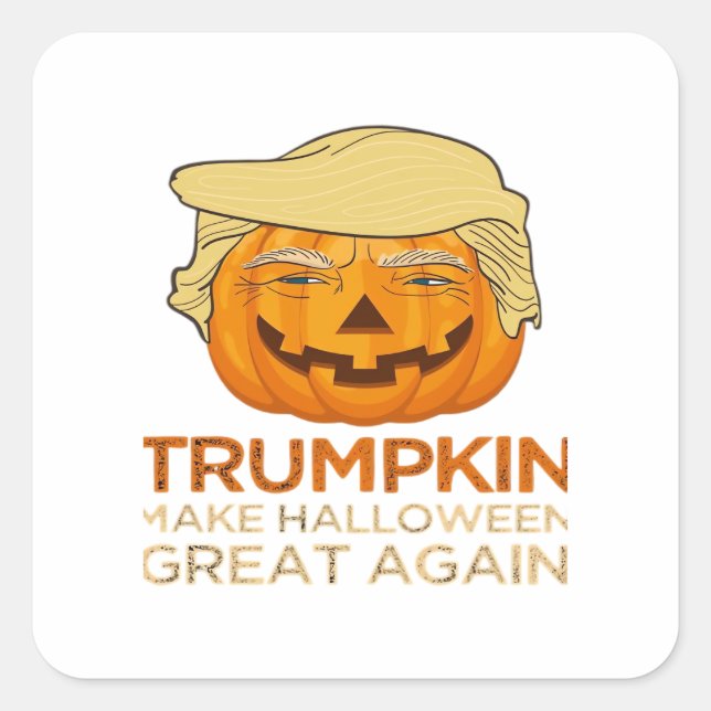 Trumpkin Halloween Funny Classic Square Sticker (Front)
