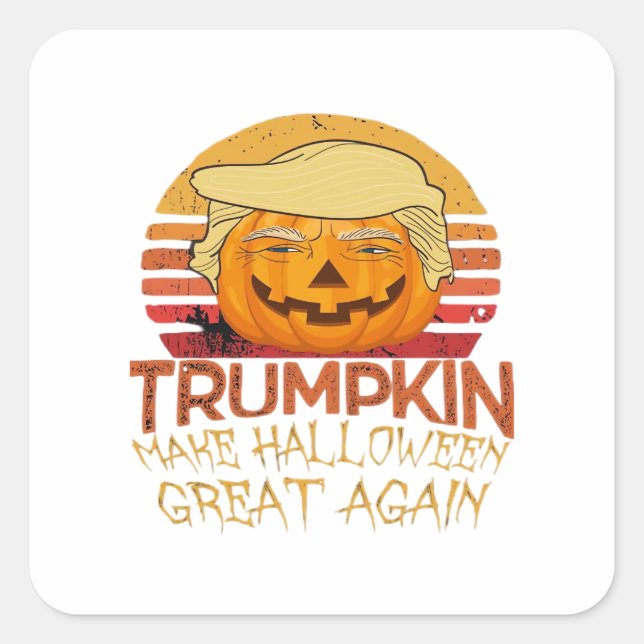 Trumpkin Halloween Funny Classic Square Sticker (Front)