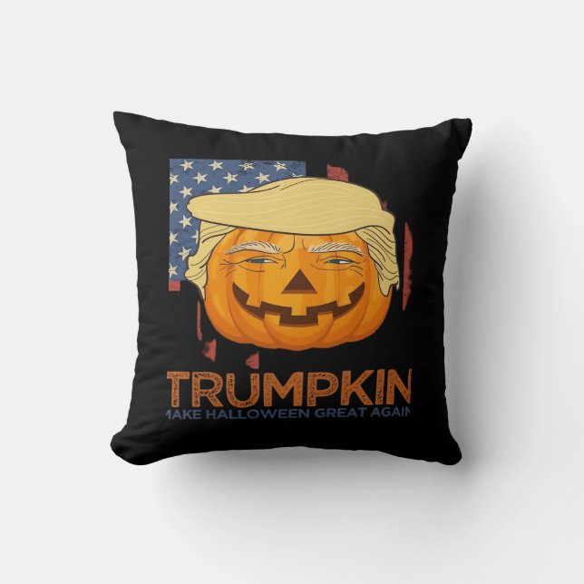 Trumpkin Halloween Funny Design Cushion (Front)
