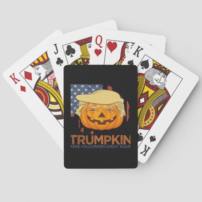 Trumpkin Halloween Funny Design Playing Cards (Back)