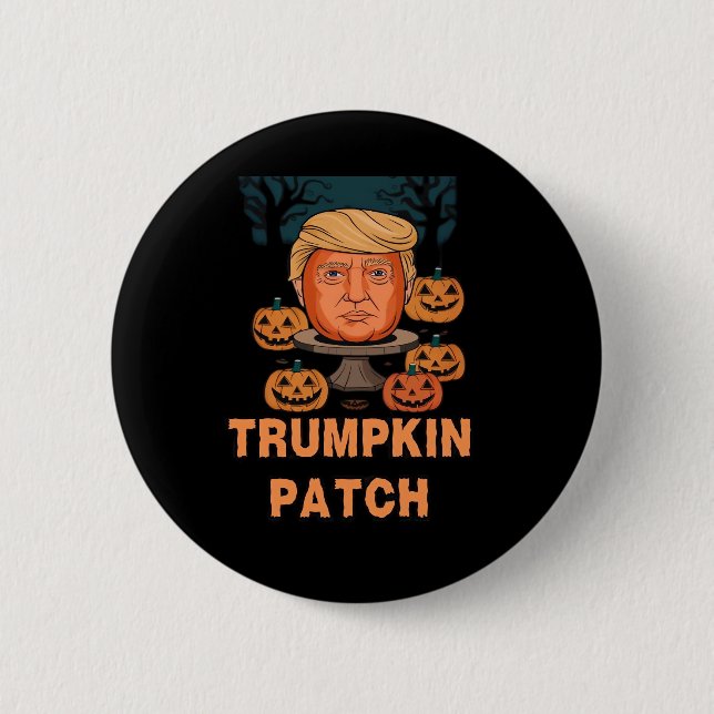 Trumpkin  Halloween – Funny Political Pumpkin Desi 6 Cm Round Badge (Front)
