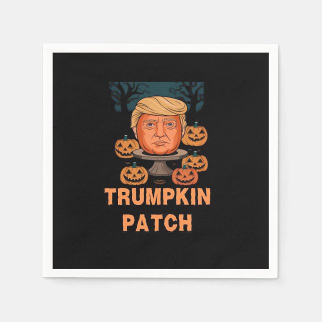Trumpkin  Halloween – Funny Political Pumpkin Desi Napkin (Front)