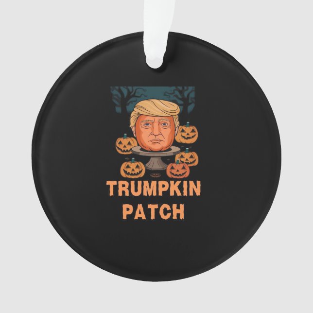 Trumpkin  Halloween – Funny Political Pumpkin Desi Ornament (Front)