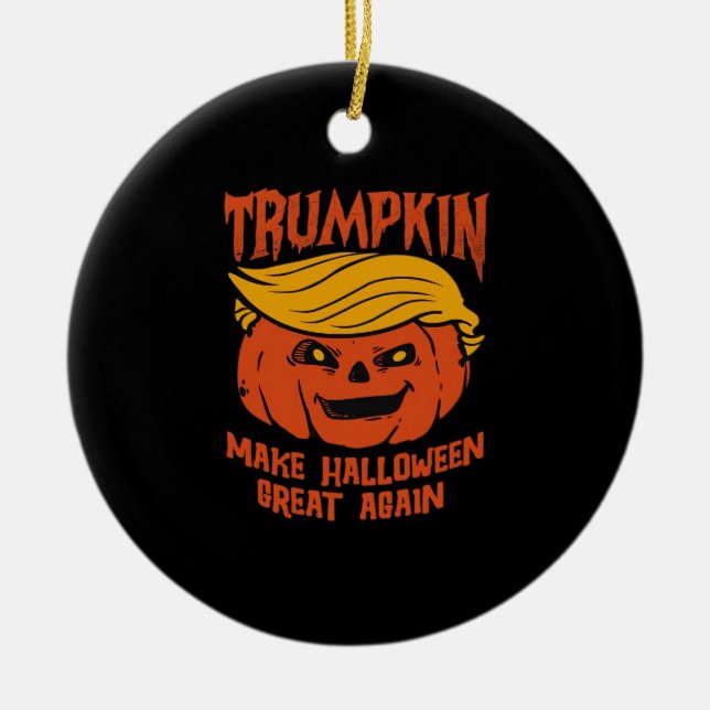 Trumpkin Halloween - Make Halloween Great Again Cl Ceramic Tree Decoration (Front)