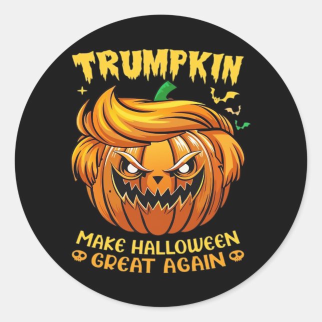 Trumpkin Halloween - Make Halloween Great Again Cl Classic Round Sticker (Front)