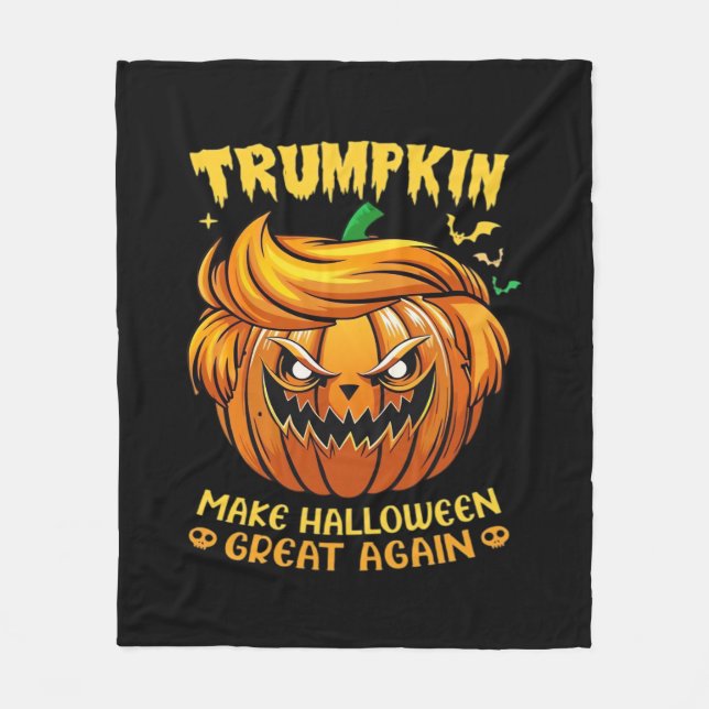 Trumpkin Halloween - Make Halloween Great Again Cl Fleece Blanket (Front)