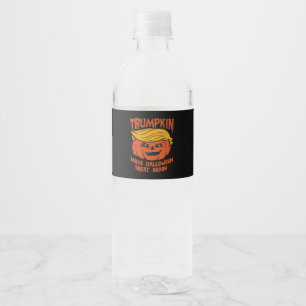 Trumpkin Halloween - Make Halloween Great Again Cl Water Bottle Label