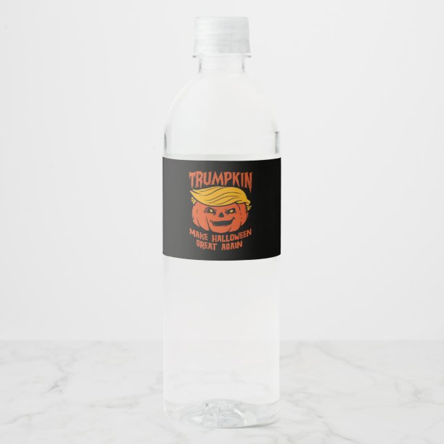 Trumpkin Halloween - Make Halloween Great Again Cl Water Bottle Label (Front)