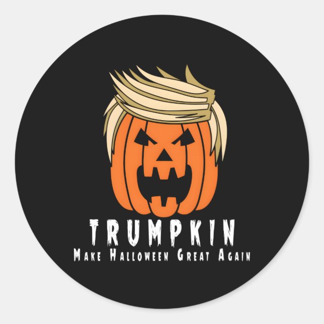 Trumpkin Halloween Make Halloween Great Again Classic Round Sticker (Front)