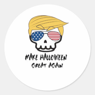 Trumpkin Halloween Make Halloween Great Again Funn Classic Round Sticker
