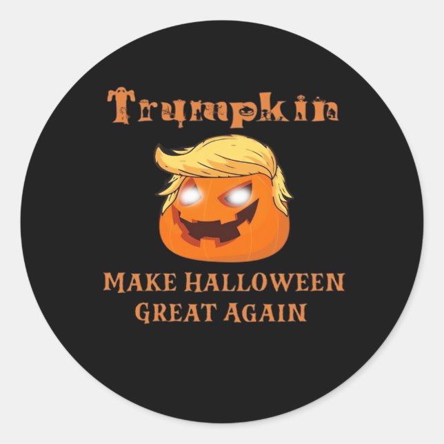Trumpkin Halloween – Make Halloween Great Again Pu Classic Round Sticker (Front)