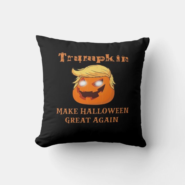 Trumpkin Halloween – Make Halloween Great Again Pu Cushion (Front)