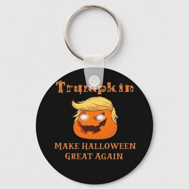 Trumpkin Halloween – Make Halloween Great Again Pu Key Ring (Front)