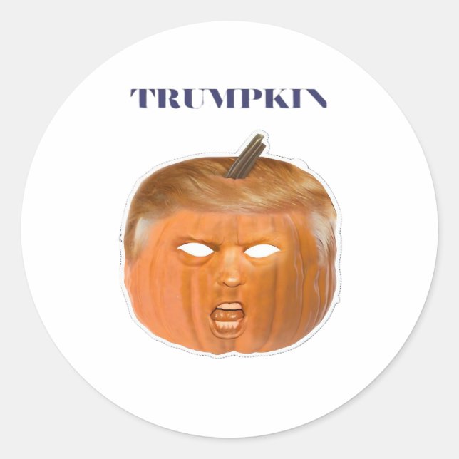 Trumpkin Halloween Mask Classic Classic Round Sticker (Front)