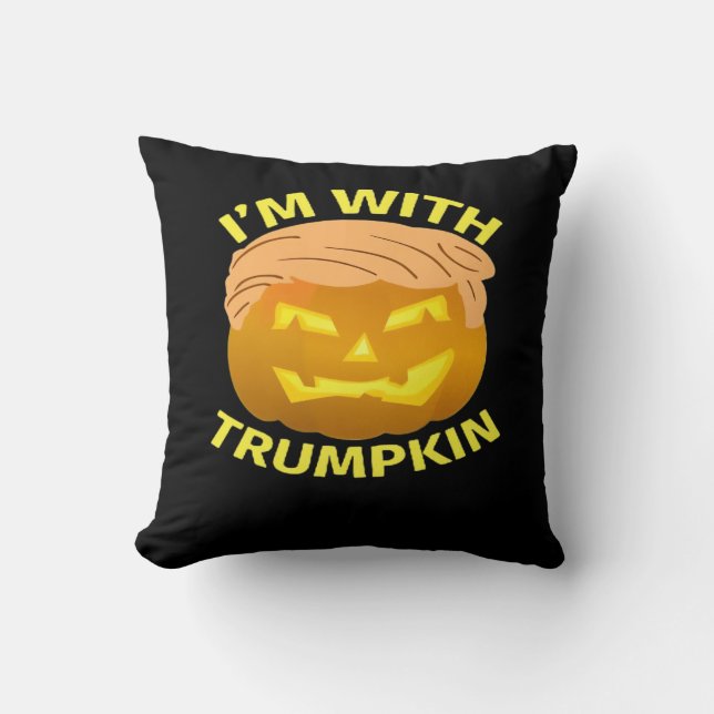 Trumpkin Halloween Pumpkin Cushion (Front)