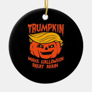 Trumpkin Halloween Pumpkin Election Ceramic Tree Decoration