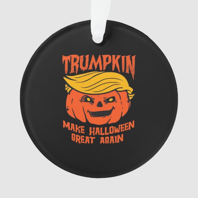 Trumpkin Halloween Pumpkin Election Ornament (Front)