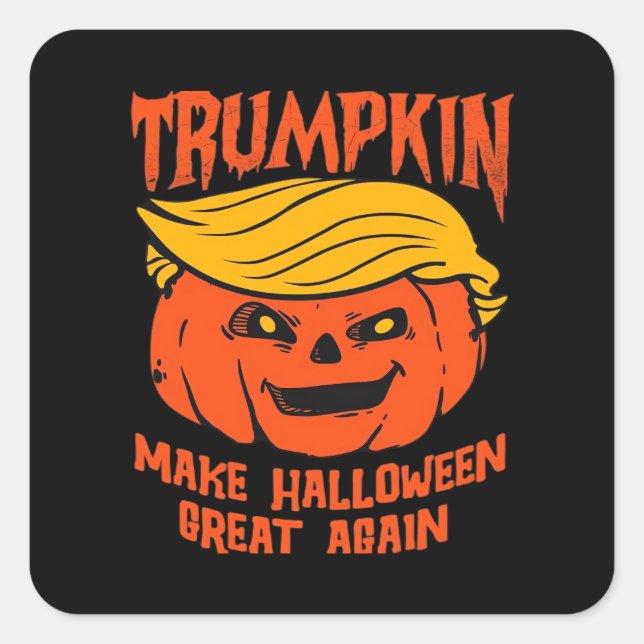 Trumpkin Halloween Pumpkin Election Square Sticker (Front)