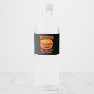 Trumpkin Halloween Pumpkin Election Water Bottle Label