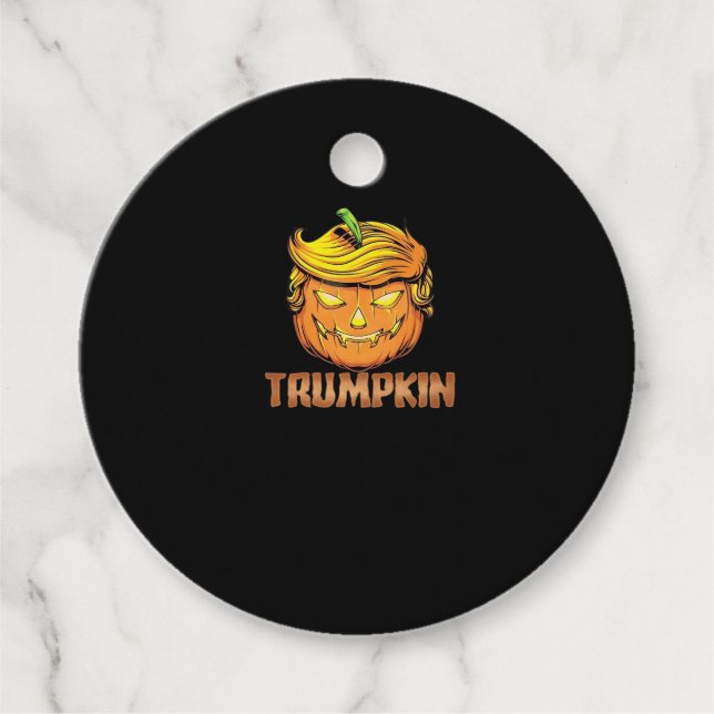Trumpkin -  Halloween Pumpkin Favour Tags (Front)