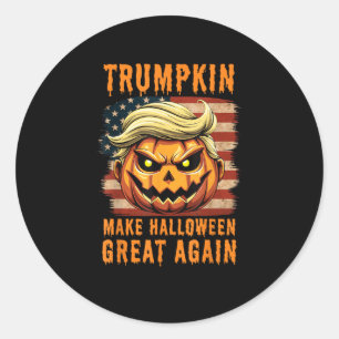 Trumpkin Halloween Pumpkin Make Halloween Great Ag Classic Round Sticker