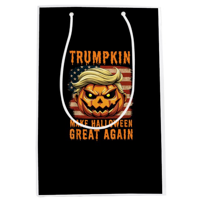 Trumpkin Halloween Pumpkin Make Halloween Great Ag Medium Gift Bag (Front)