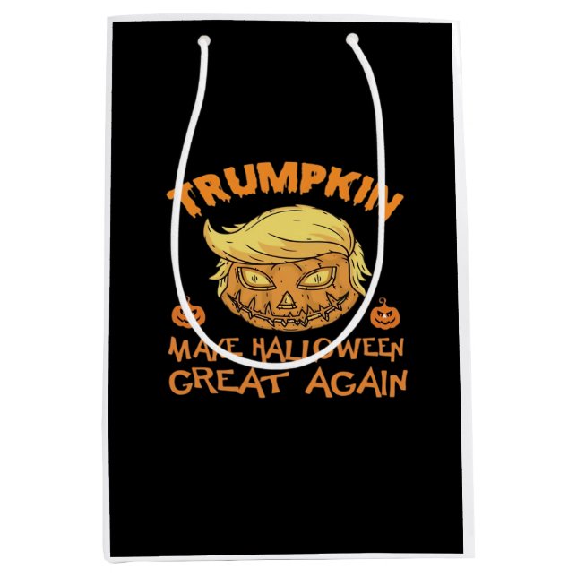 Trumpkin Halloween Pumpkin Medium Gift Bag (Front)