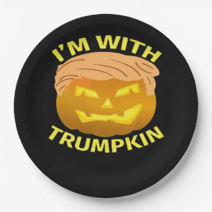 Trumpkin Halloween Pumpkin Paper Plate
