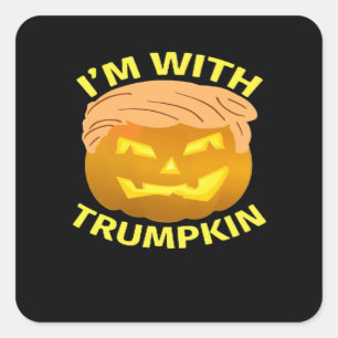 Trumpkin Halloween Pumpkin Square Sticker