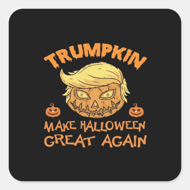 Trumpkin Halloween Pumpkin Square Sticker (Front)