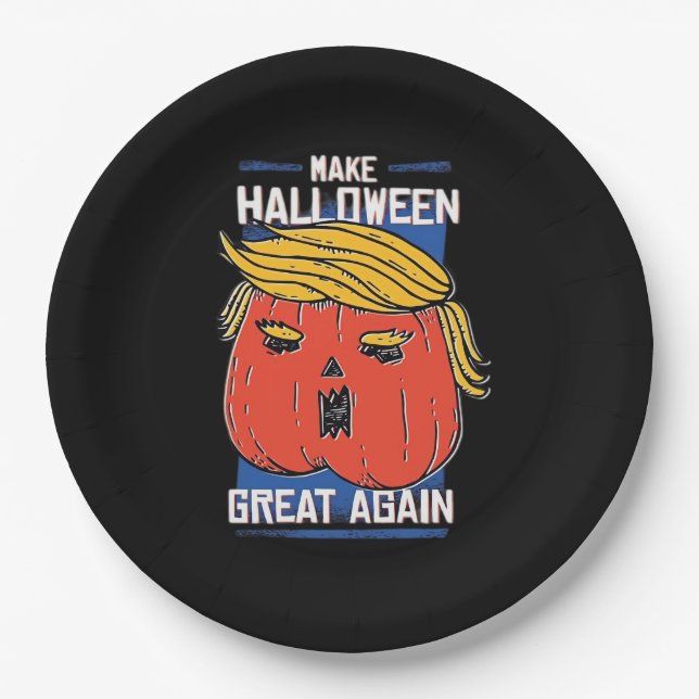 Trumpkin Halloween Pupmkin Classic Paper Plate (Front)