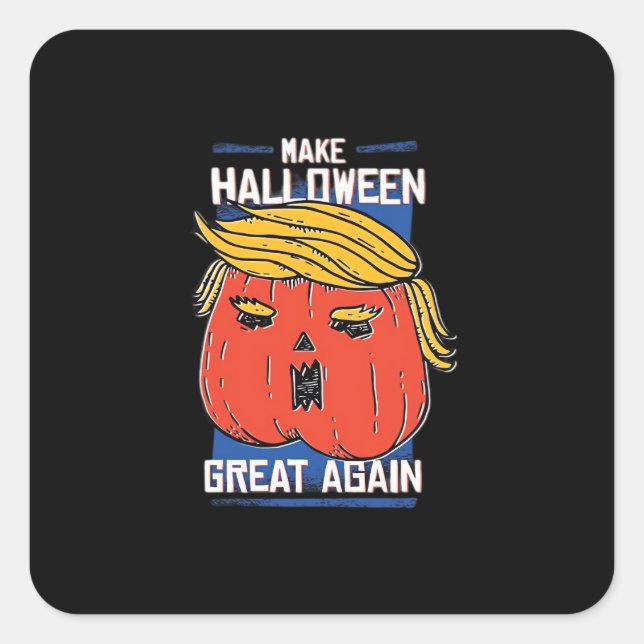 Trumpkin Halloween Pupmkin Classic Square Sticker (Front)