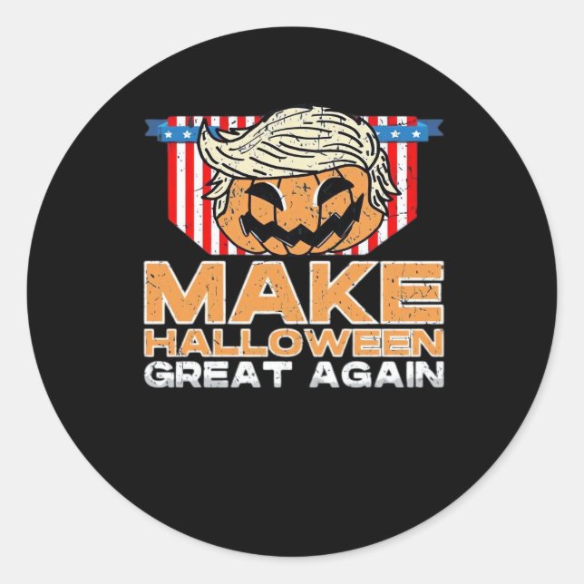 Trumpkin Halloween Vintage Political Funny Classic Round Sticker (Front)