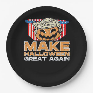 Trumpkin Halloween Vintage Political Funny Paper Plate