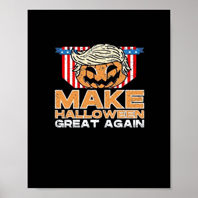 Trumpkin Halloween Vintage Political Funny Poster (Front)