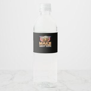 Trumpkin Halloween Vintage Political Funny Water Bottle Label