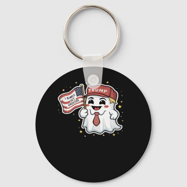 Trumpkin, I Always Get Ghosted, Halloween, Spooky, Key Ring (Front)