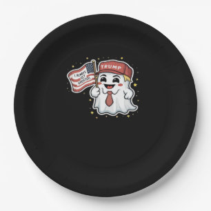 Trumpkin, I Always Get Ghosted, Halloween, Spooky, Paper Plate