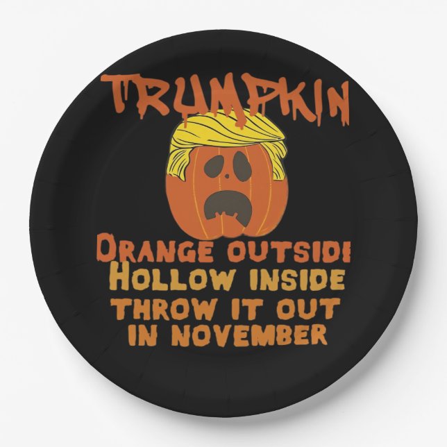 Trumpkin Inside Throw Out November Classic Paper Plate (Front)