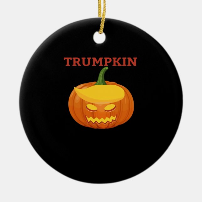 Trumpkin Jack-O-Lantern Classic Ceramic Tree Decoration (Front)