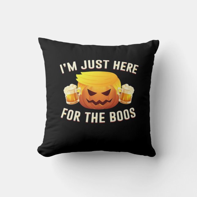 Trumpkin Just For The Boos Halloween Costume Cushion (Front)